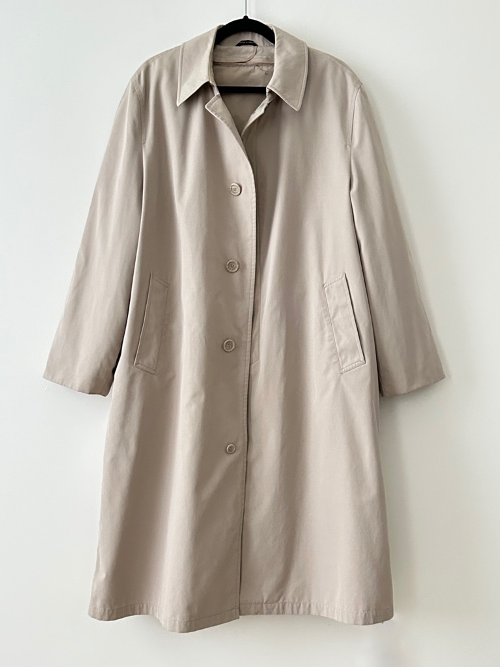 Oleg Cassini Beige Cotton Blend Trench Coat